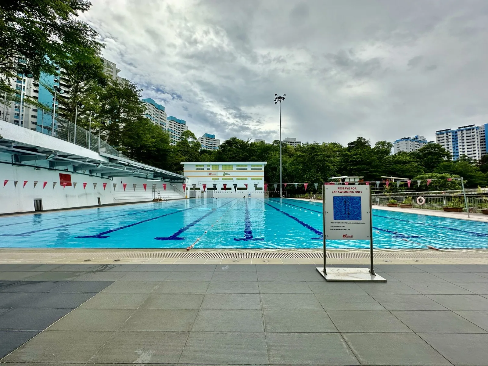 50-metre outdoor competition pool with 8 lanes at Senja-Cashew Swimming Complex